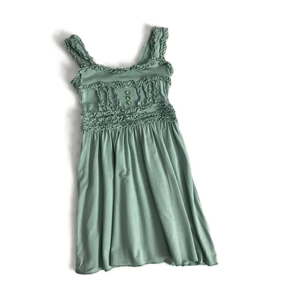 Matilda Jane Green Button Accents Ruffled Sundress Size 2 - Picture 1 of 4